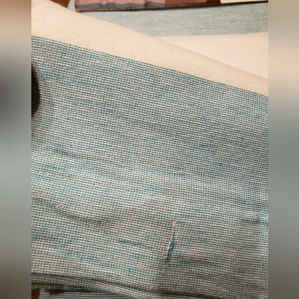 Aqua & White Striped Shower Curtain